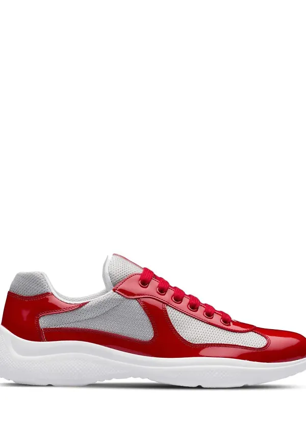Prada Americas Cup låga sneakers - Röd