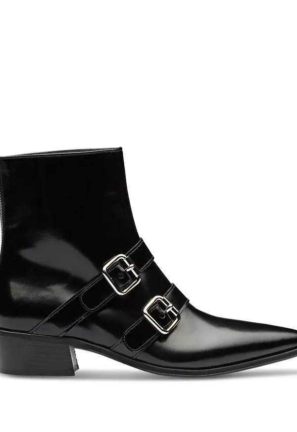 Prada ankelboots med spänne - Svart