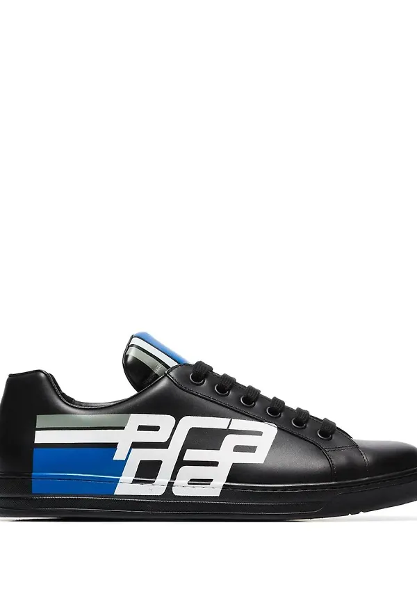 Prada Avenue låga lädersneakers - Svart