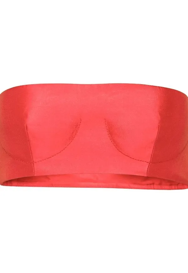 Prada axelbandslös croptop - Röd