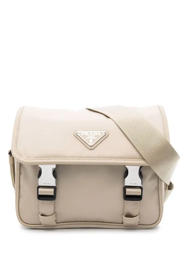 Prada axelremsväska i nylon - Neutral
