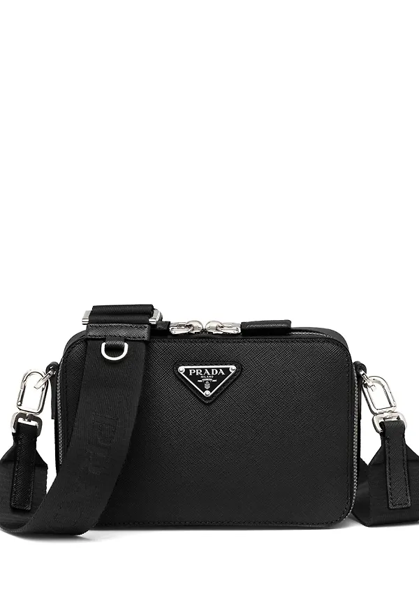 Prada axelremsväska med pouch - Svart