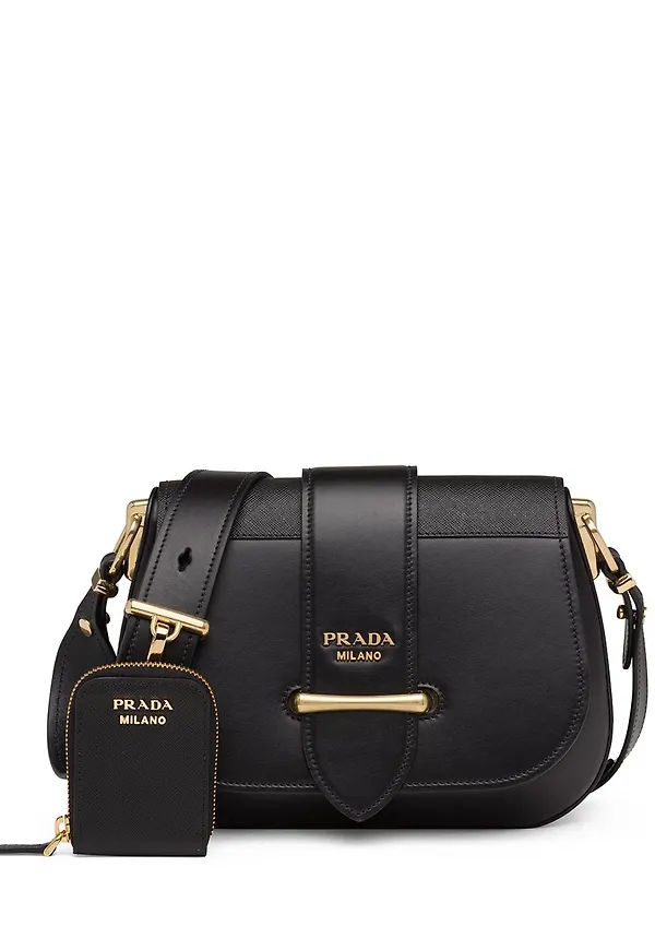 Prada axelväska i läder - Svart