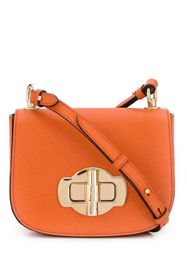 Prada axelväska med vridlås - Orange