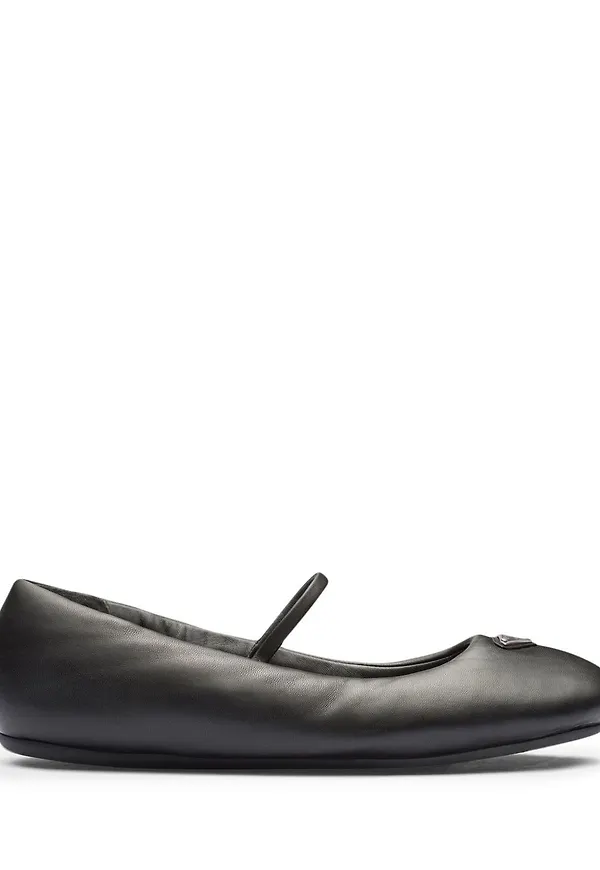 Prada ballerinaskor med logotyp - Svart