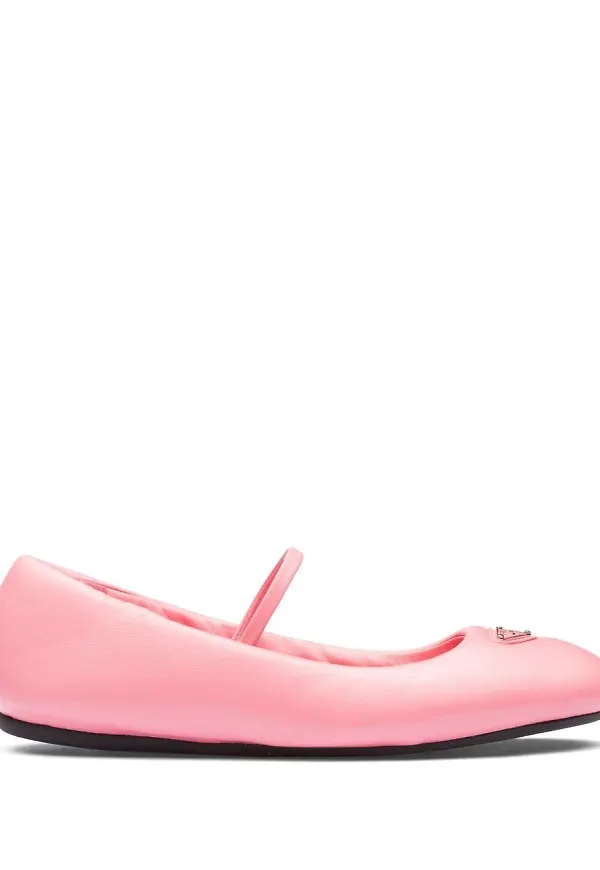 Prada ballerinaskor med vadderad design - Rosa