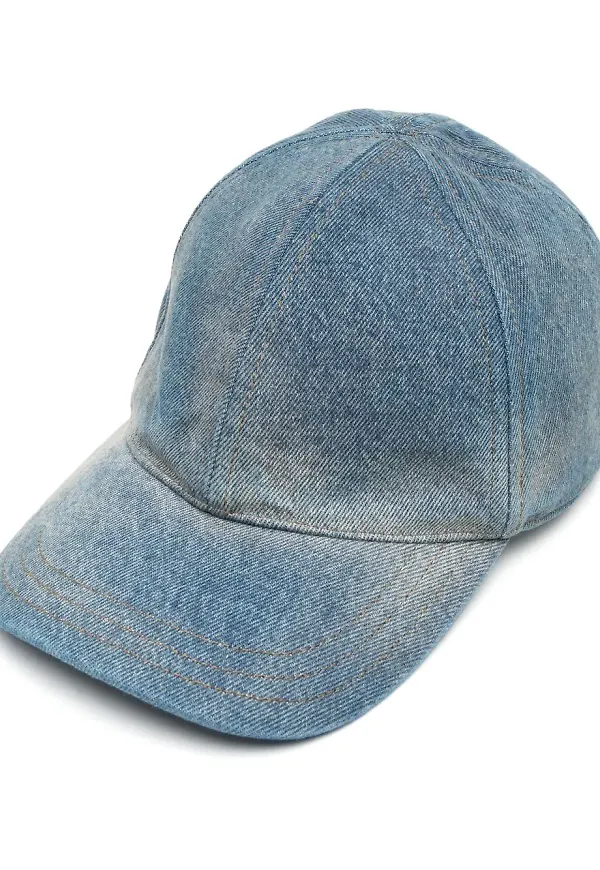 Prada basebollkeps i denim - Blå