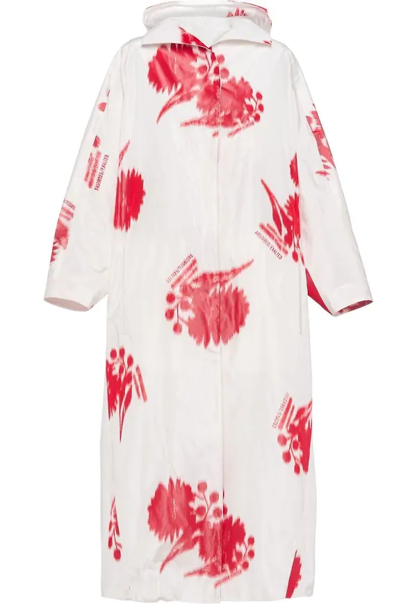 Prada blommig kappa - Vit
