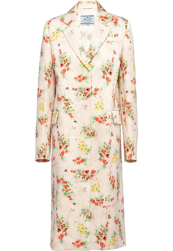 Prada blommig regnkappa - Neutral