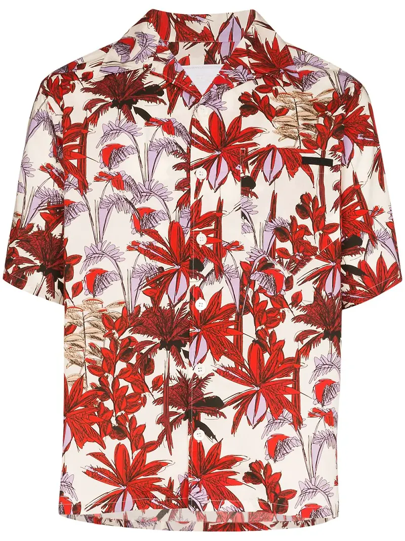 Prada blommig skjorta - Röd