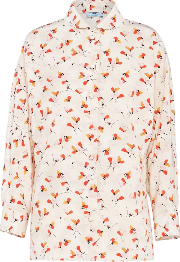 Prada blommig skjorta - Vit