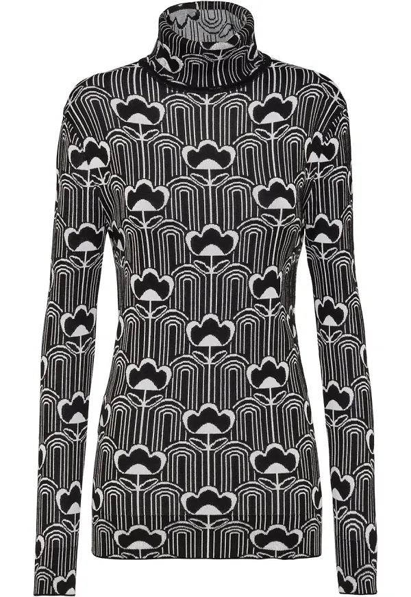 Prada blommig topp i jacquard - Svart