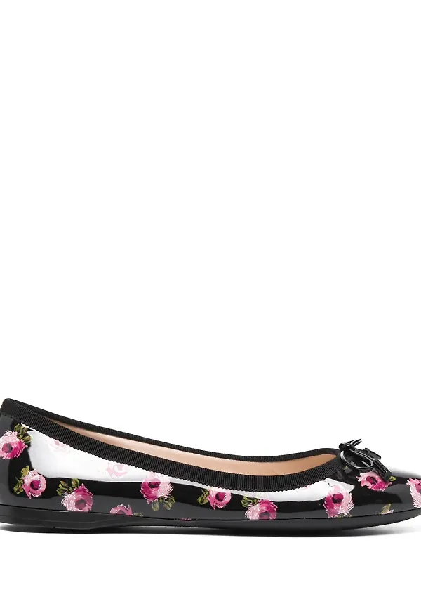 Prada blommiga ballerinaskor - Svart