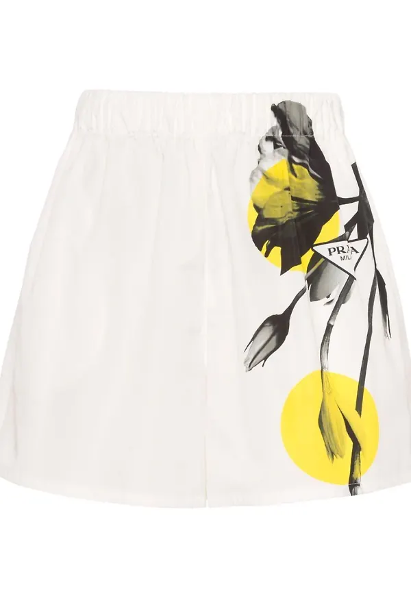Prada blommiga shorts - Vit