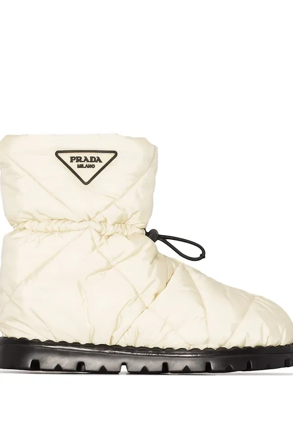 Prada Blow vadderade stövletter - Neutral