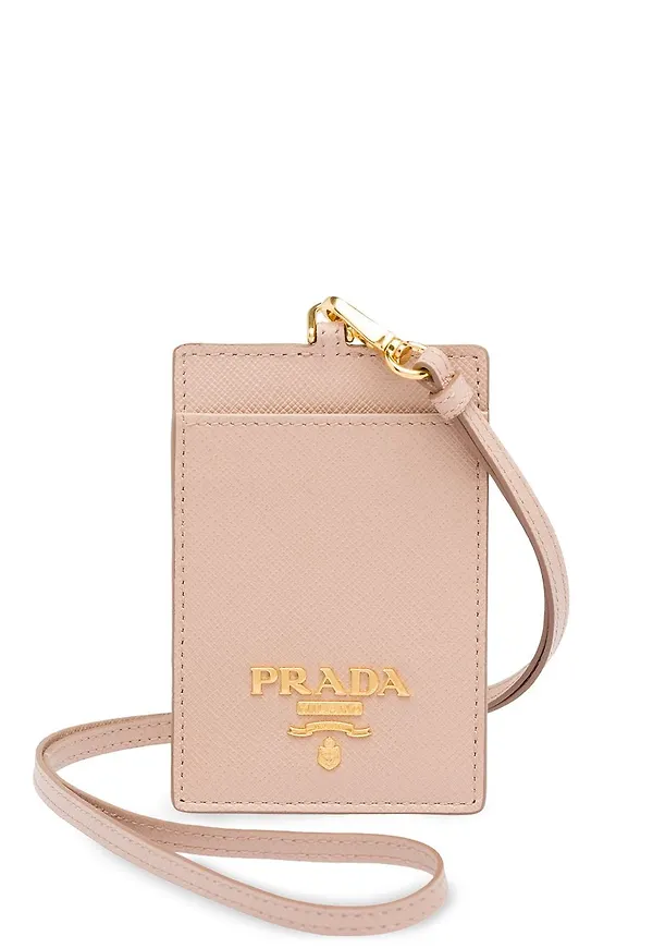 Prada brickhållare i saffianoläder - Rosa
