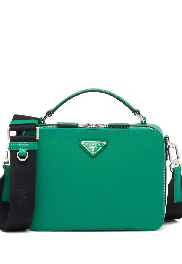 Prada Brique axelremsväska - Grön