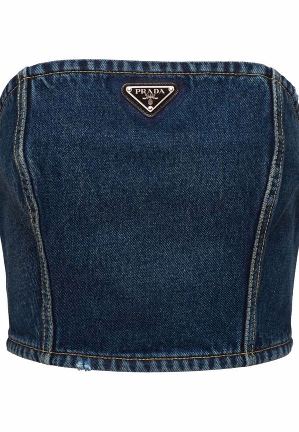 Prada bustiertopp i denim - Blå
