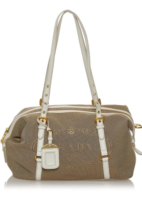 Prada Canapa Logo Canvas Shoulder Bag