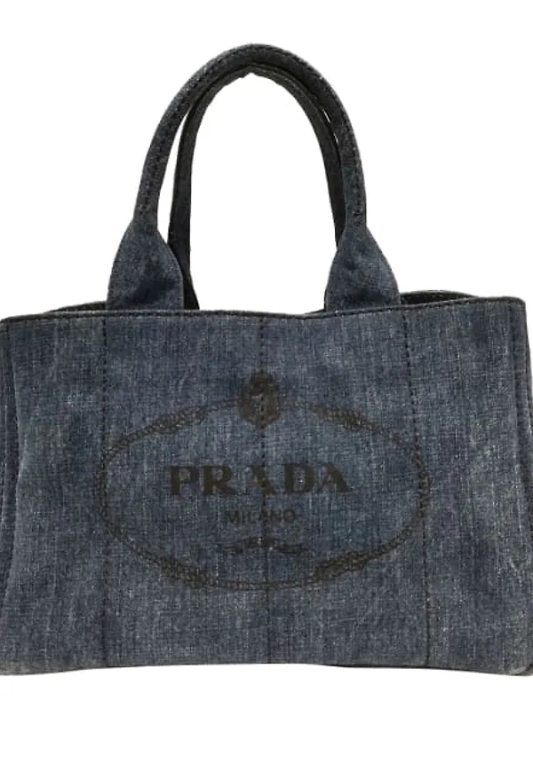 Prada Canapa Logo Denim Handbag