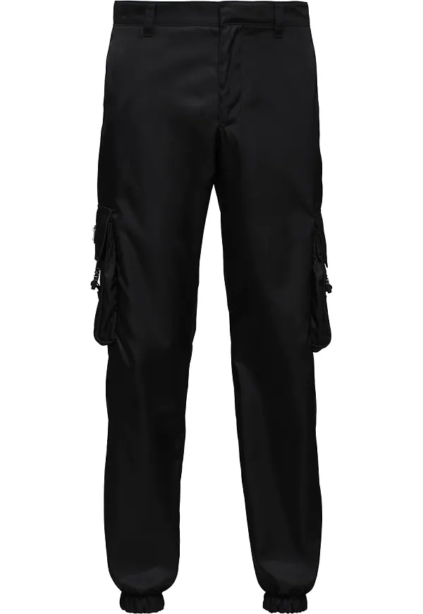 Prada cargobyxor i nylon - Svart