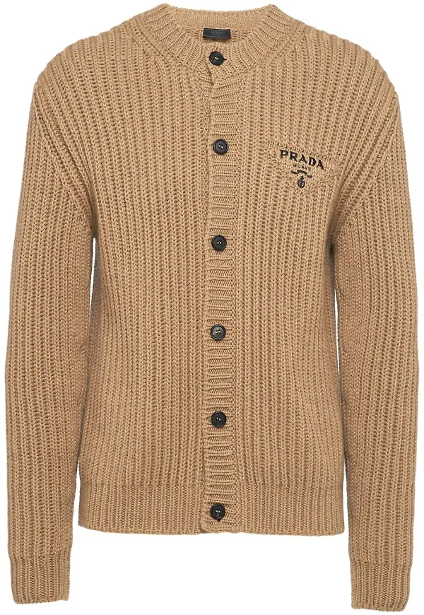 Prada Cashgora stickad cardigan - Brun
