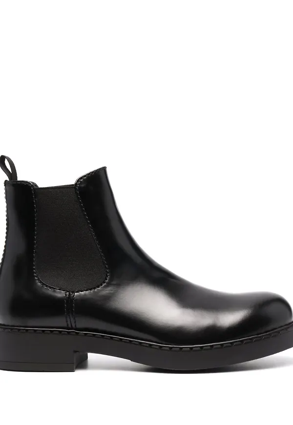 Prada chelsea-boots med borstad finish - Svart