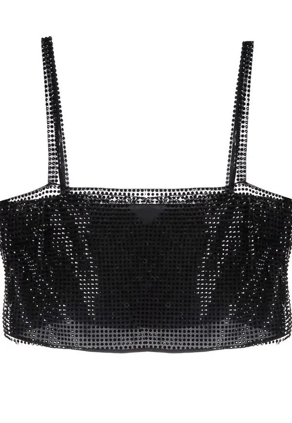 Prada croptop med strass - Svart