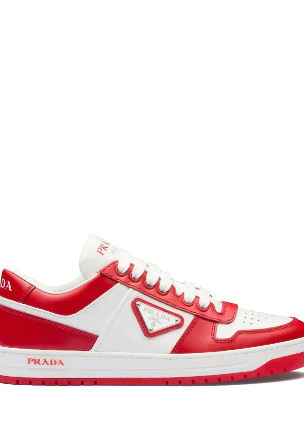 Prada Downtown tvåfärgade sneakers - Vit