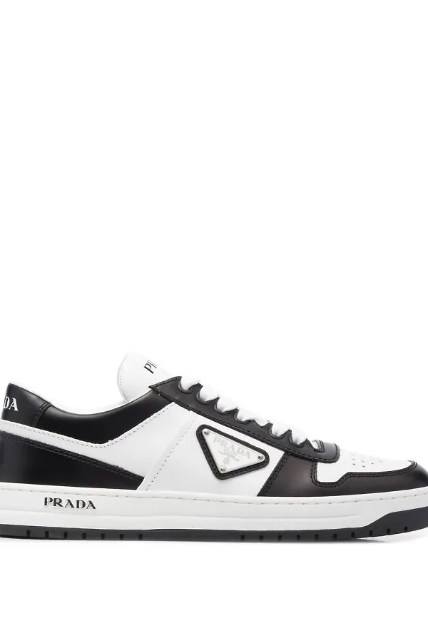 Prada Downtown tvåfärgade sneakers - Vit