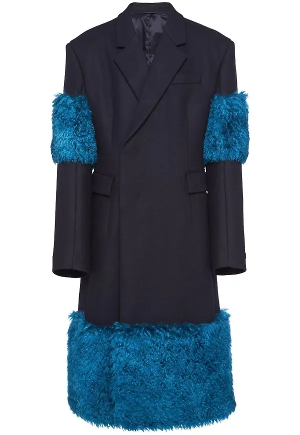 Prada dubbelknäppt kappa - Blå