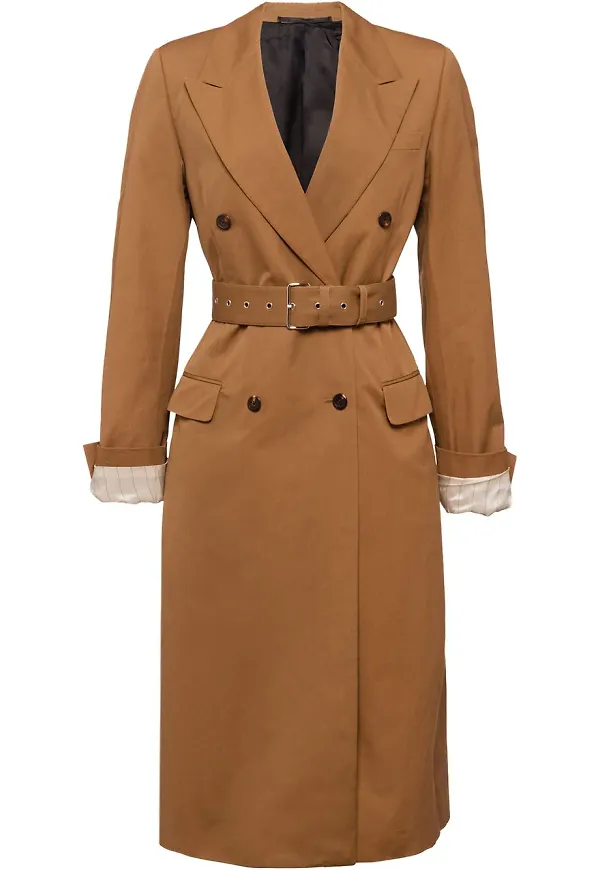 Prada dubbelknäppt kappa - Brun