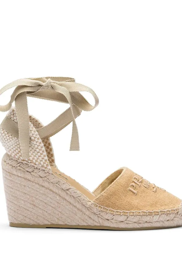 Prada espadrille wedge sandals - Neutral