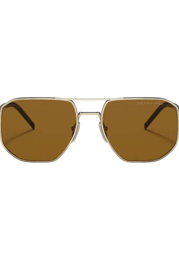 Prada Eyewear fyrkantiga solglasögon - Guldfärgad