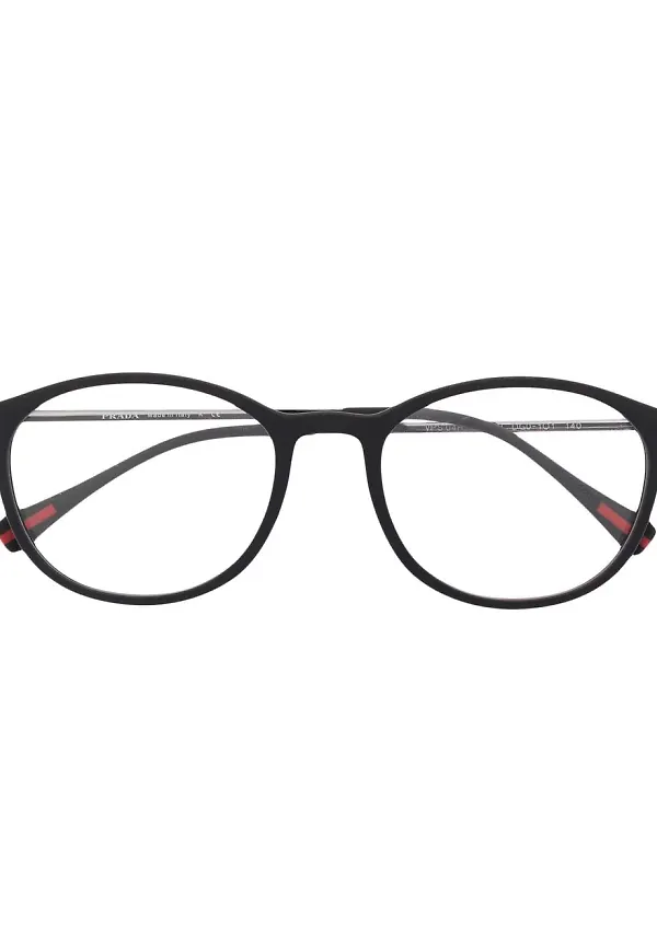 Prada Eyewear ovala glasögon - Svart