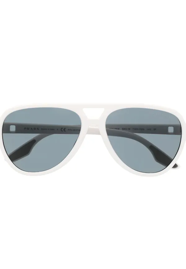Prada Eyewear pilotsolglasögon - Vit