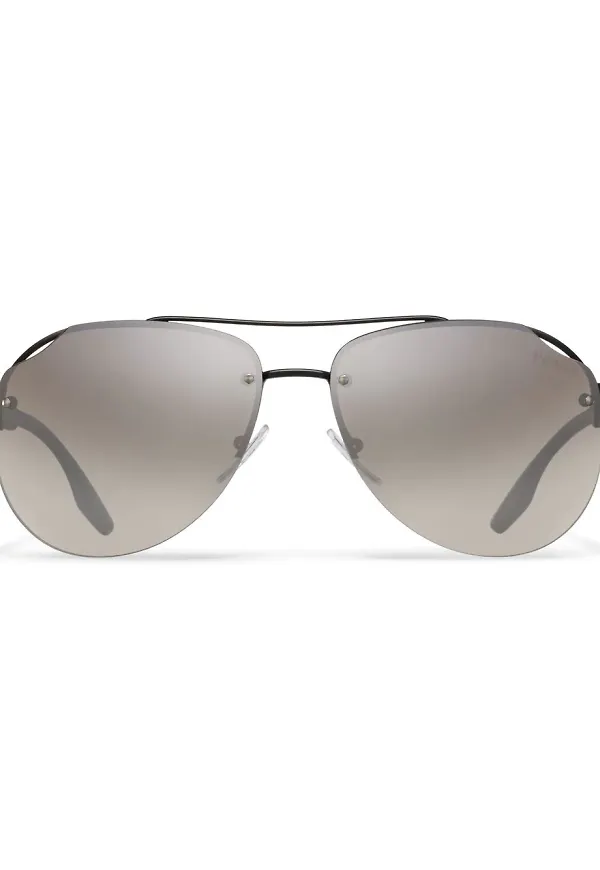 Prada Eyewear pilotsolglasögon med spegelglas - Grå