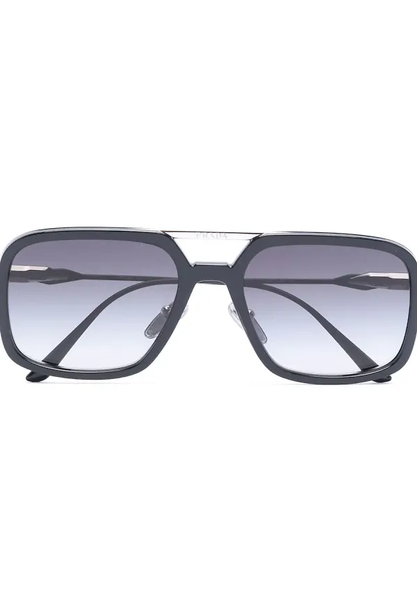 Prada Eyewear rektangulära solglasögon - Svart