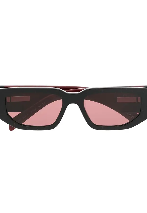 Prada Eyewear Symbole rektangulära solglasögon - Röd