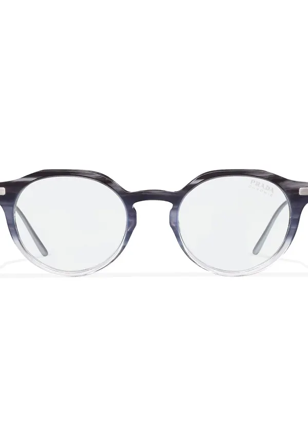 Prada Eyewear tonade runda glasögon - Blå
