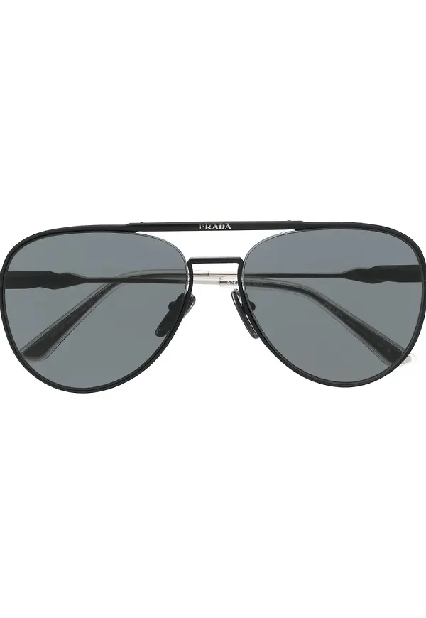 Prada Eyewear tvåfärgade pilotsolglasögon - Svart