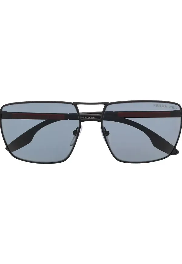 Prada Eyewear tvåfärgade pilotsolglasögon - Svart