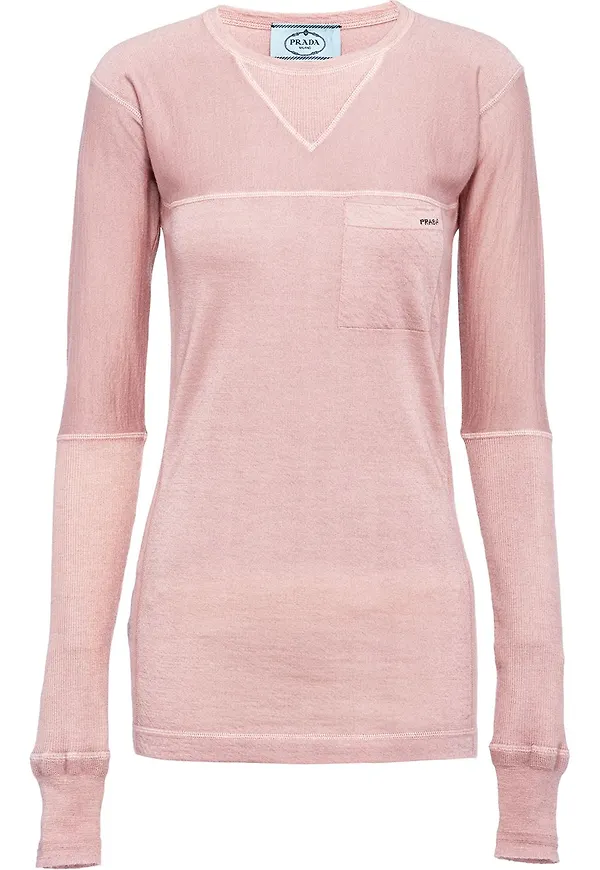 Prada finstickad tröja - Rosa