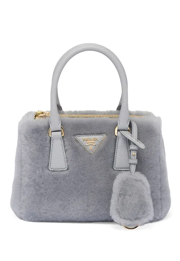 Prada Galleria shearling tote bag - Grå