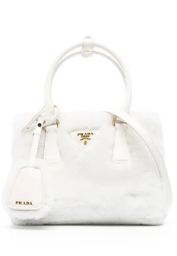 Prada Galleria totebag i fårskinn - Vit