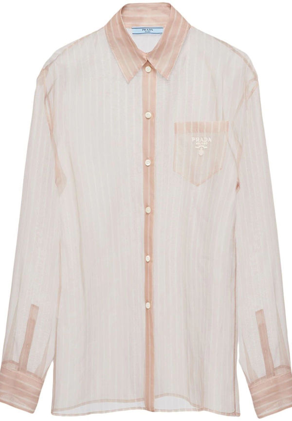 Prada halvskir randig skjorta - Rosa
