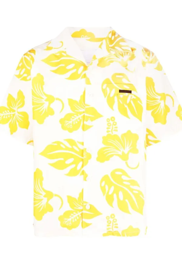 Prada hawaiimönstrad skjorta - Vit