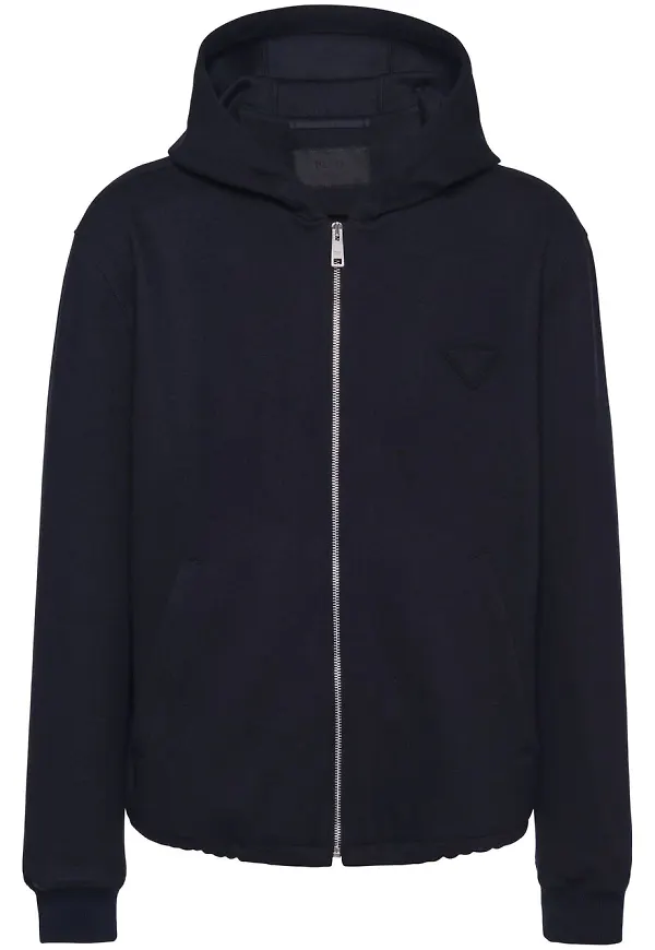 Prada hoodie med dragkedja - Blå