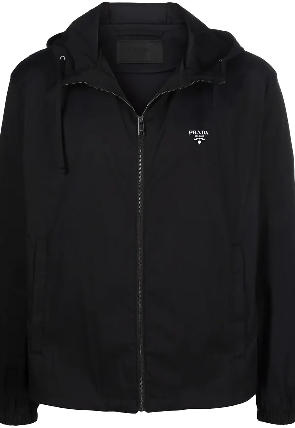 Prada jacka med huva - Svart