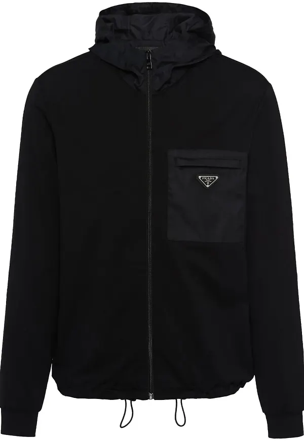 Prada jacka med huva - Svart